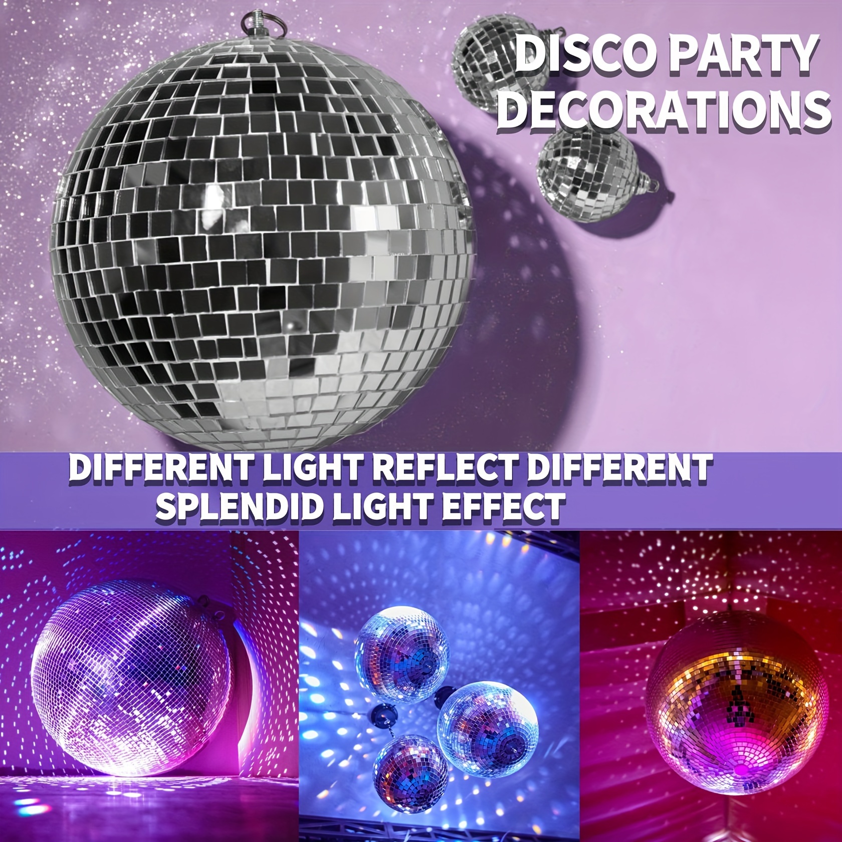 1pc, Disco Ball Mirror Ball, Mirror Disco Ball Disco Party Decorations,  Scene Decor, Festivals Decor, Room Decor, Home Decor, Offices Decor, Theme  Par