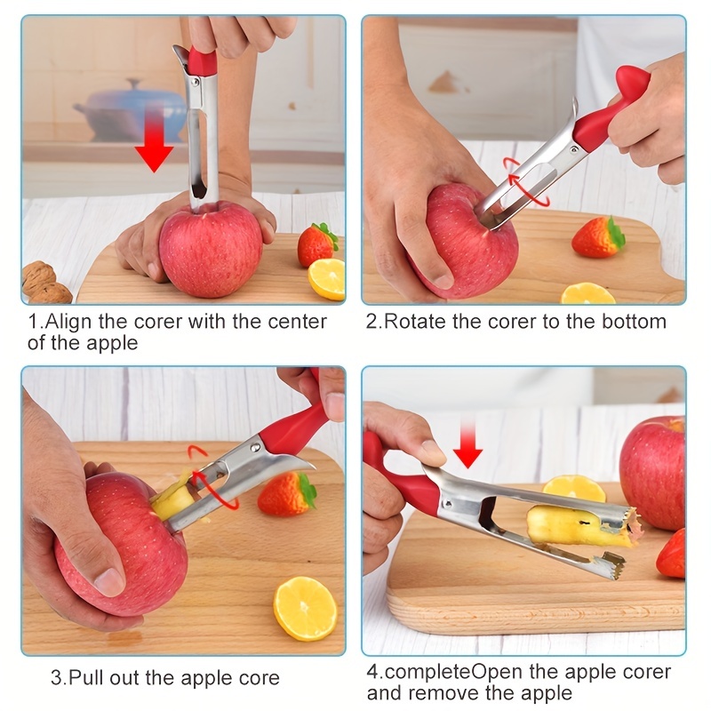 Vide Pomme, Vide Trognon pomme ou de poire en acier inoxydable, Dénoyauteur  à Pomme avec Poignée