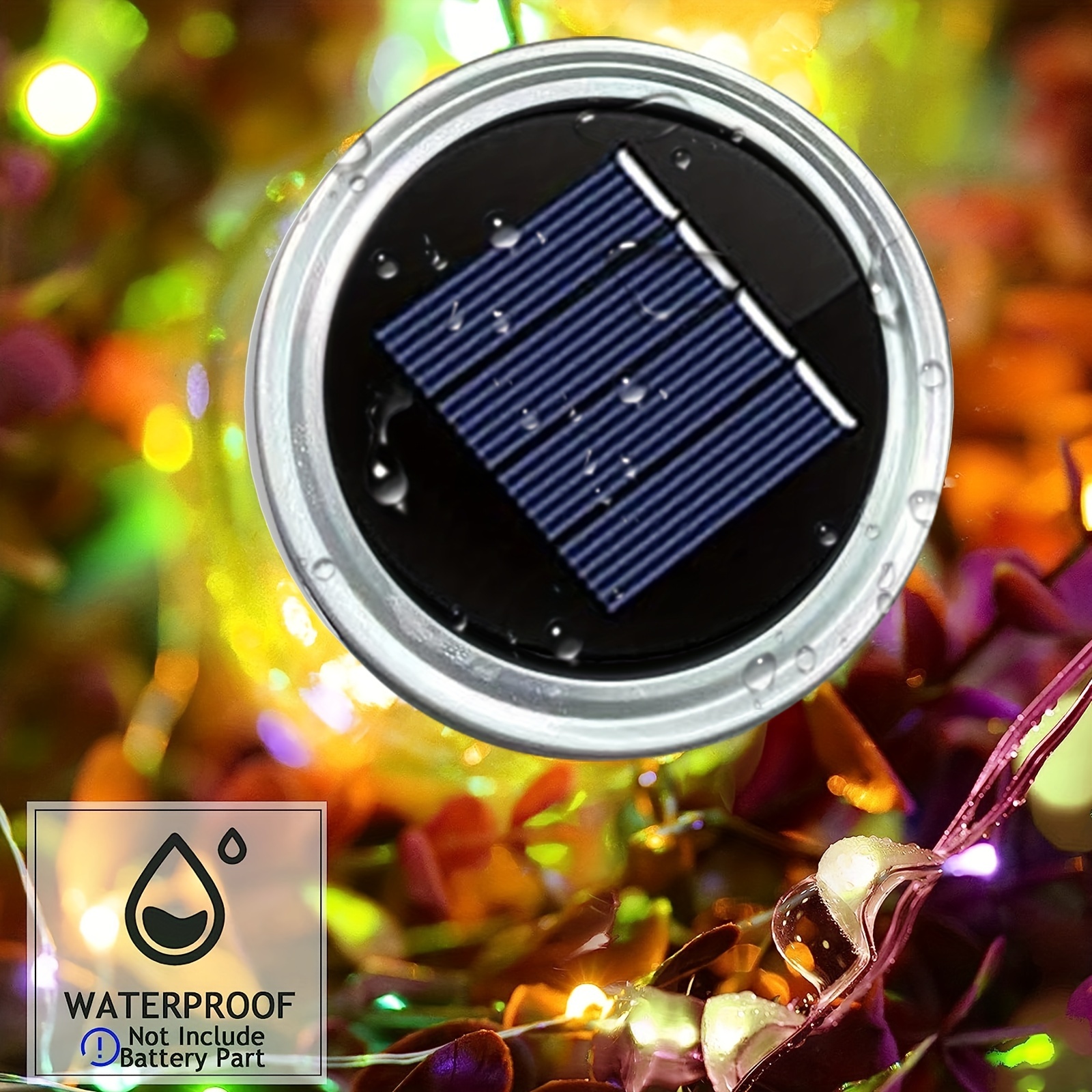 Solar powered mason store jar lid lights