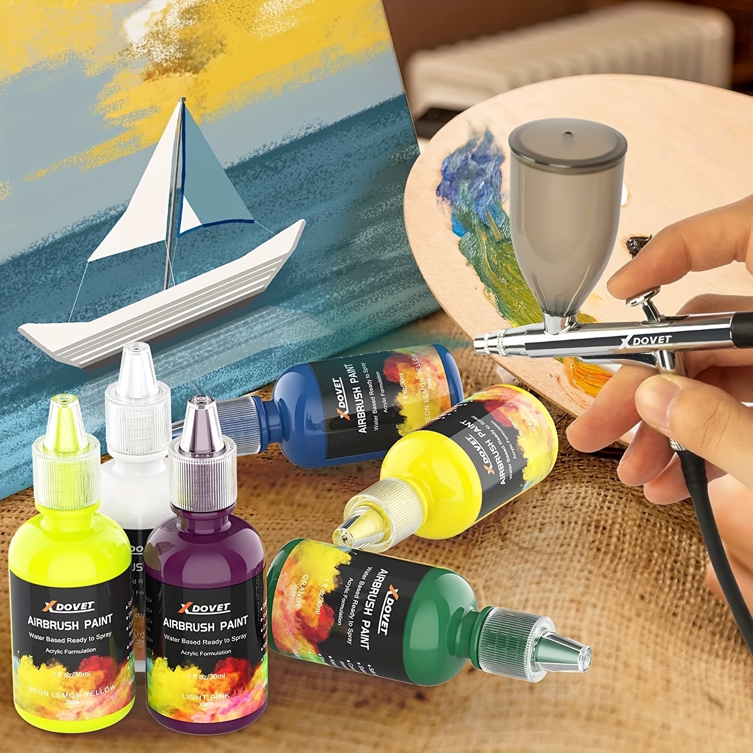 ARTME Airbrush Paint, 12 Metallic Colors Airbrush Paint Set Opaque & W —  CHIMIYA