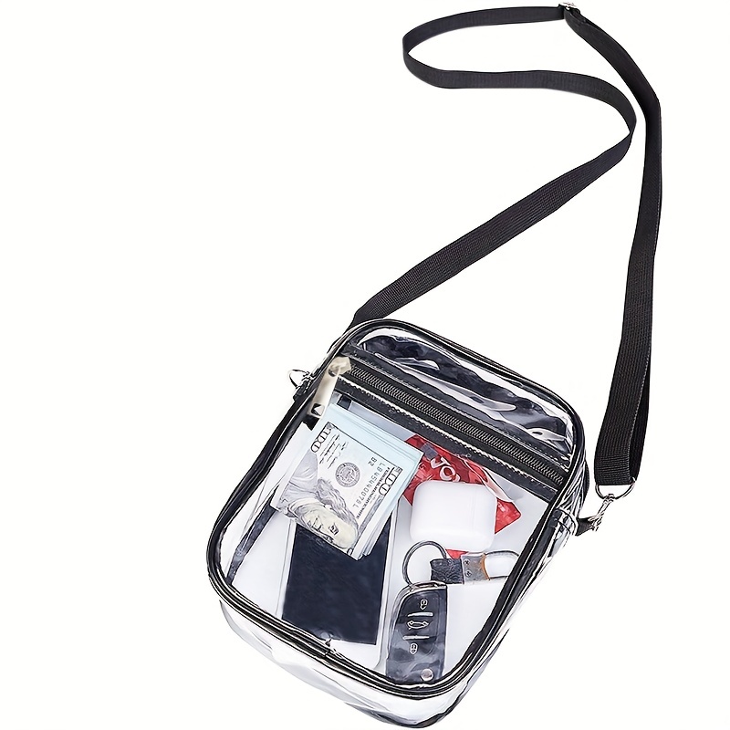 Transparent Pvc Crossbody Bag Clear Waterproof Shoulder Bag Zipper Handbag  Purse For Concerts Sports Events - Bags & Luggage - Temu United Arab  Emirates