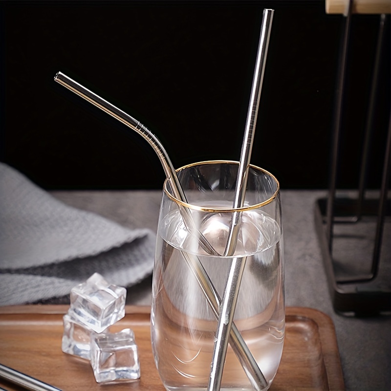 2pcs Glass Drinking Straws + 1pc Straw Cleaning Brush