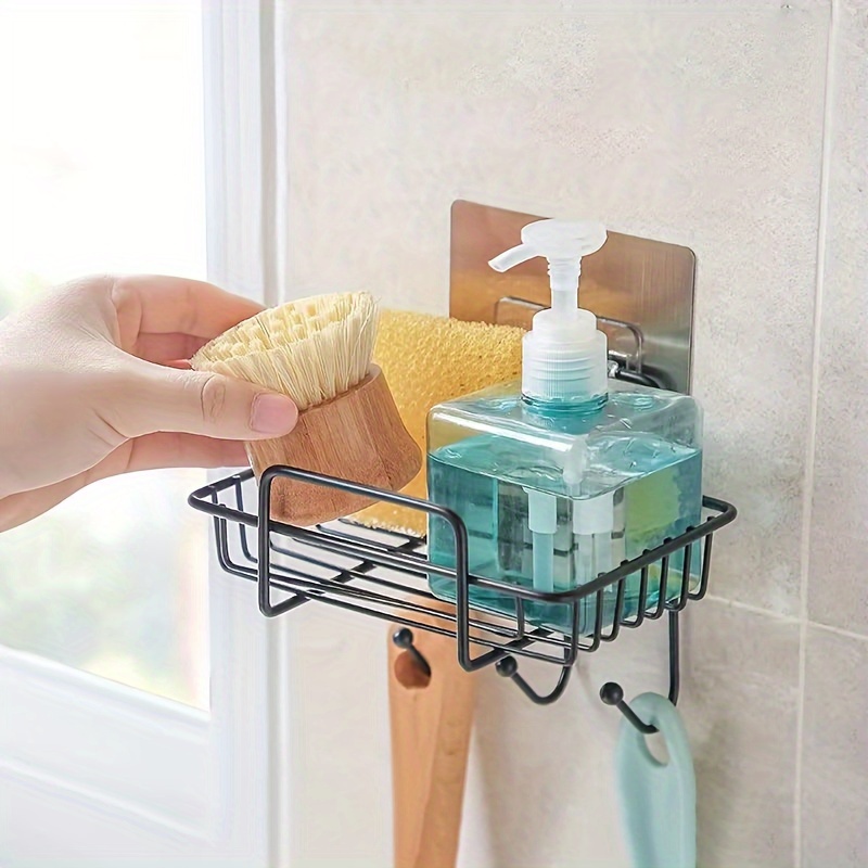 No Punching Sponge Holder Wall Mount Sponge Rack - Temu