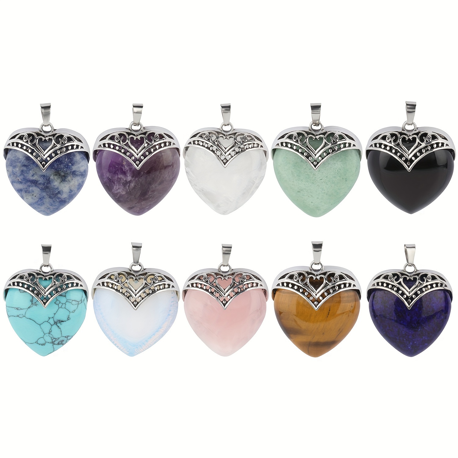 Lot Love Heart Lampwork Necklace Pendant Czech Glass Charms - Temu