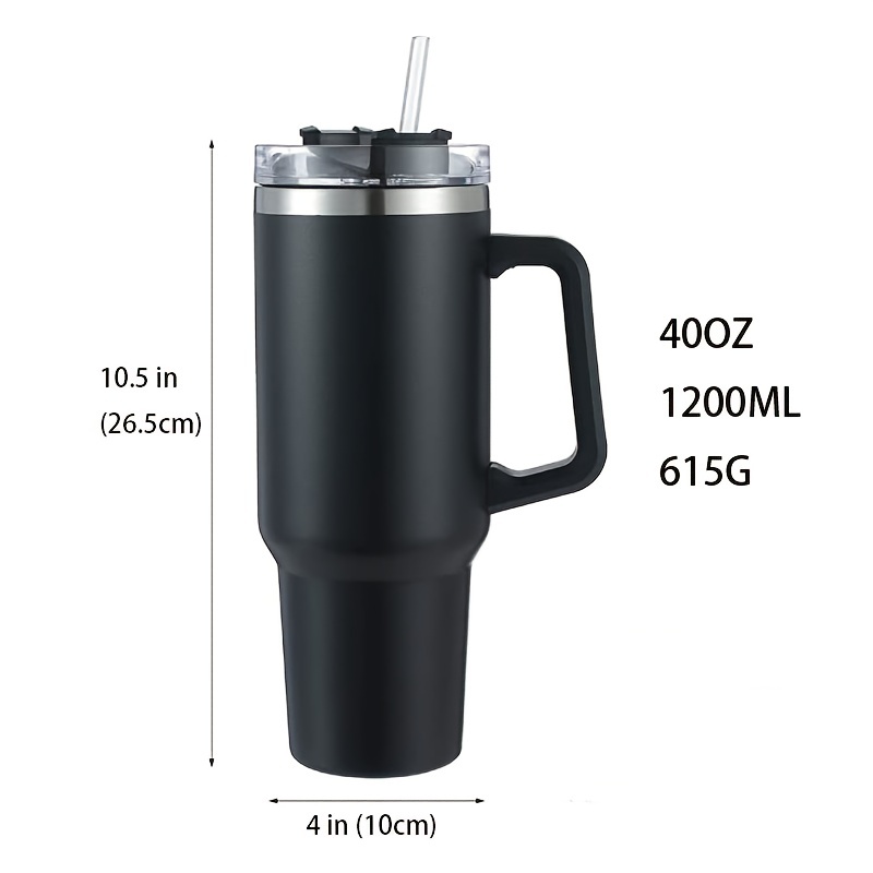 Arctic North 40 oz Grey Insulated Tumbler with Handle, Straw,  Lid, Reusable Tumbler Coffee Cups with Lids, Stainless Steel Vacuum  Insulated Travel Mug with Handle, Wide Mouth, Hot, Cold, Gifts