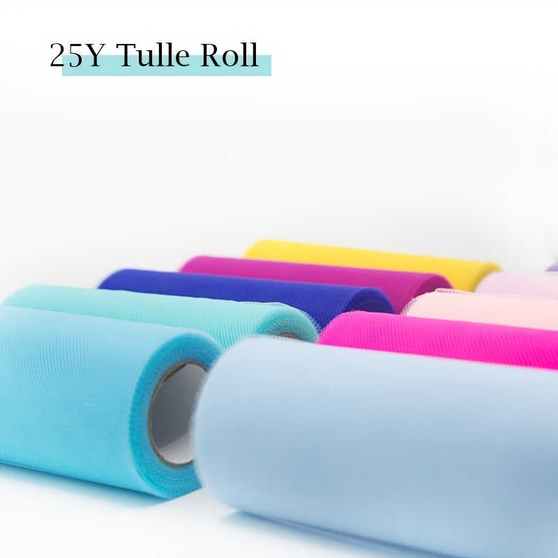 25 Yards × Tulle Spool White Organza Roll Red Blue Tulle - Temu