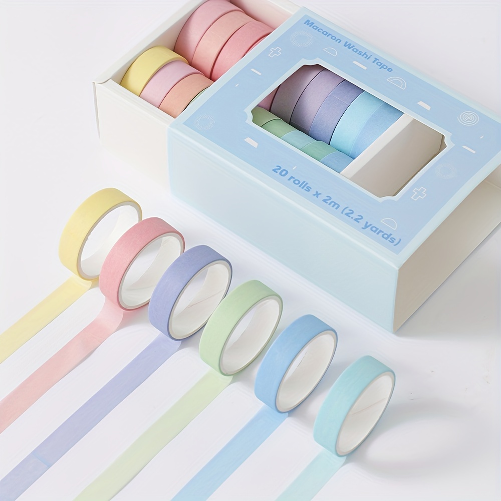 Bearly Art Washi Tape Set - Macaron Mix - 10 Pastel Colors Decorative
