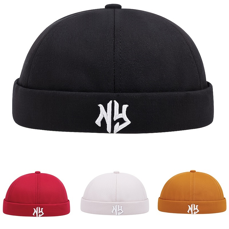 

1pc Fashion Letter Embroidery Beanie, Hip Hop Vintage Hat For Men And Women, Casual Outdoors Brimless Hat