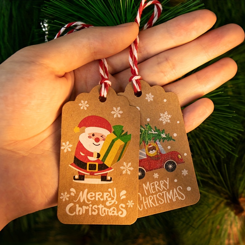 Christmas Gift Tags With Untied String Holiday Name Tag - Temu