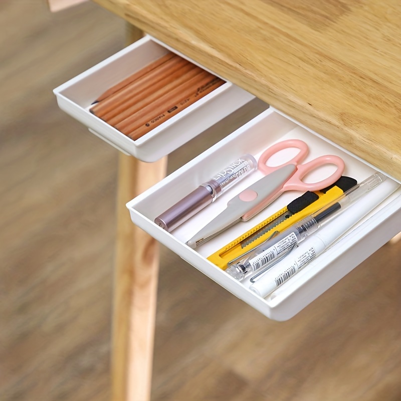 Under Desk Drawer Type Sundries Organizer Box Under Desk - Temu