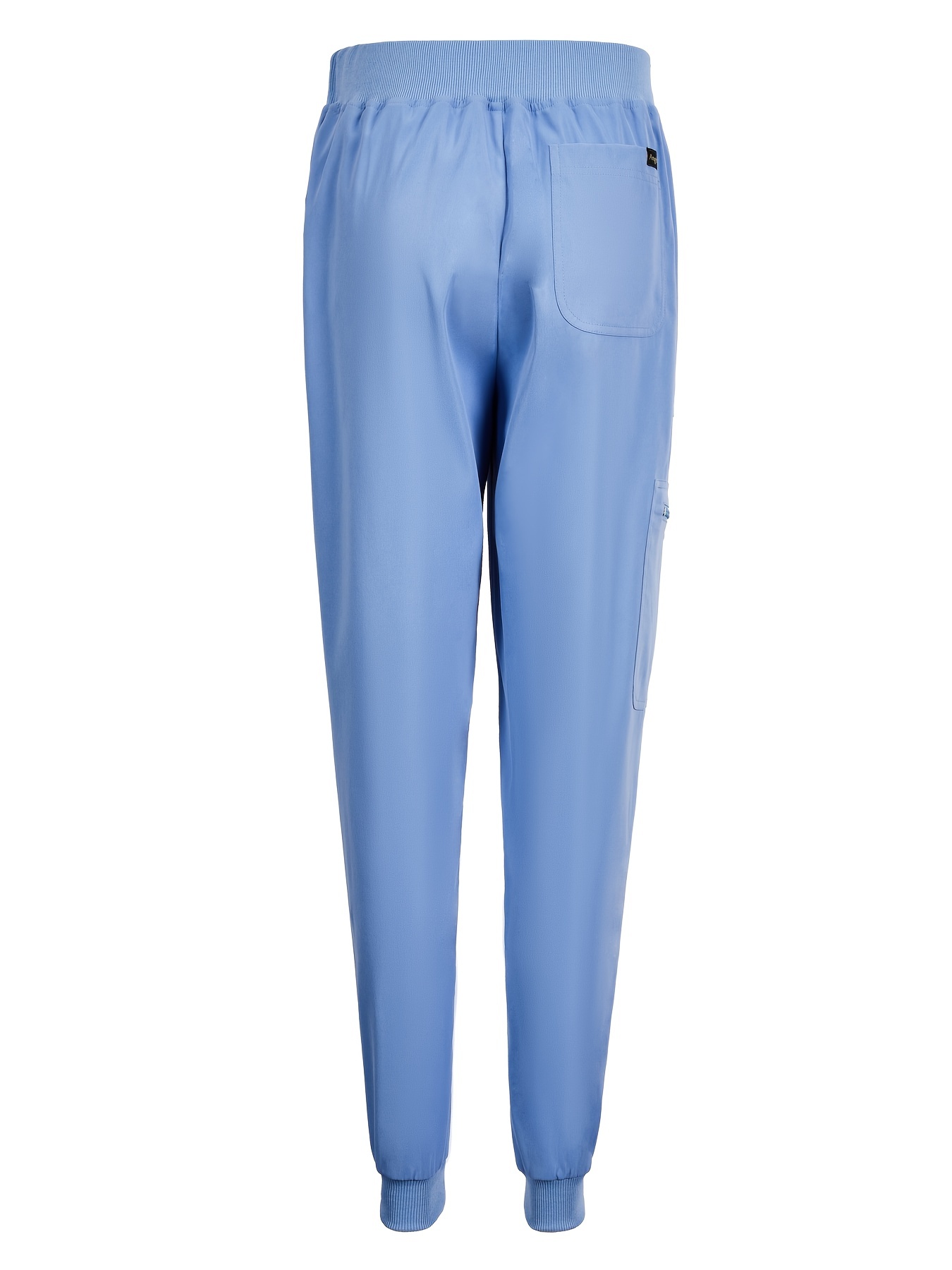 Solid Drawstring High Waist Scrub Pants Elegant Slim Pants - Temu