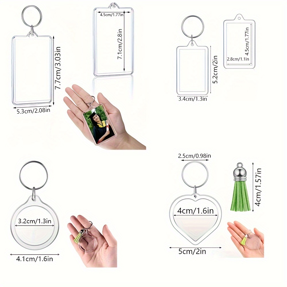 Acrylic Circle Keychain Blanks - Set of 5 2.5 Diameter