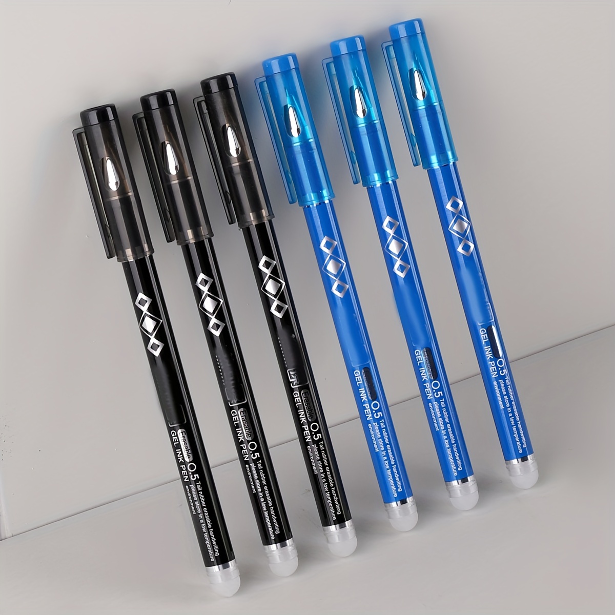 RIANCY Bolígrafos de gel borrables azules de punta fina, tinta de gel  borrable, de 0.020 in, bolígrafos de bola rodante con borrador, bolígrafos