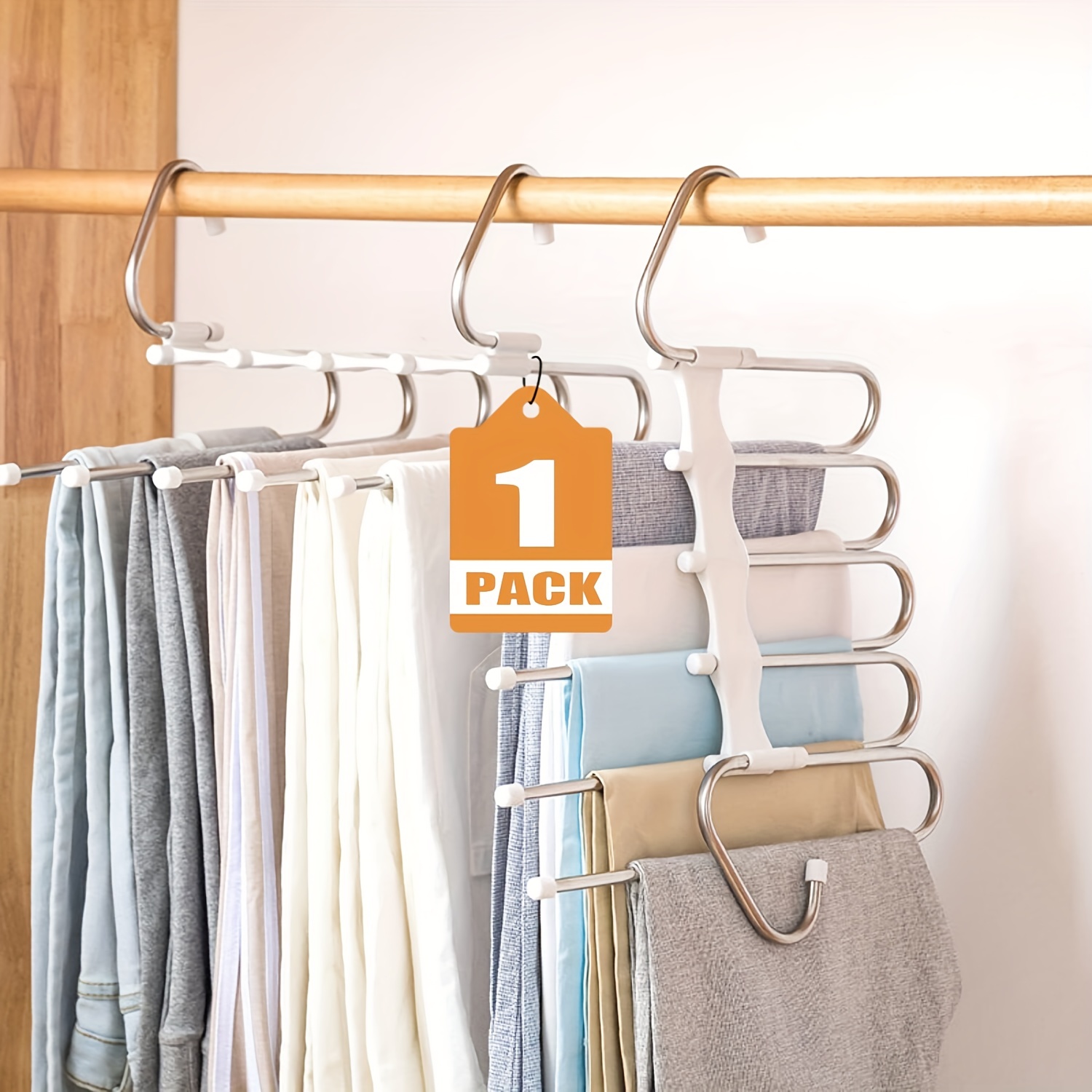 1pc11 holes Plastic Hangers, Foldable Heavy Duty Clothes Hanger