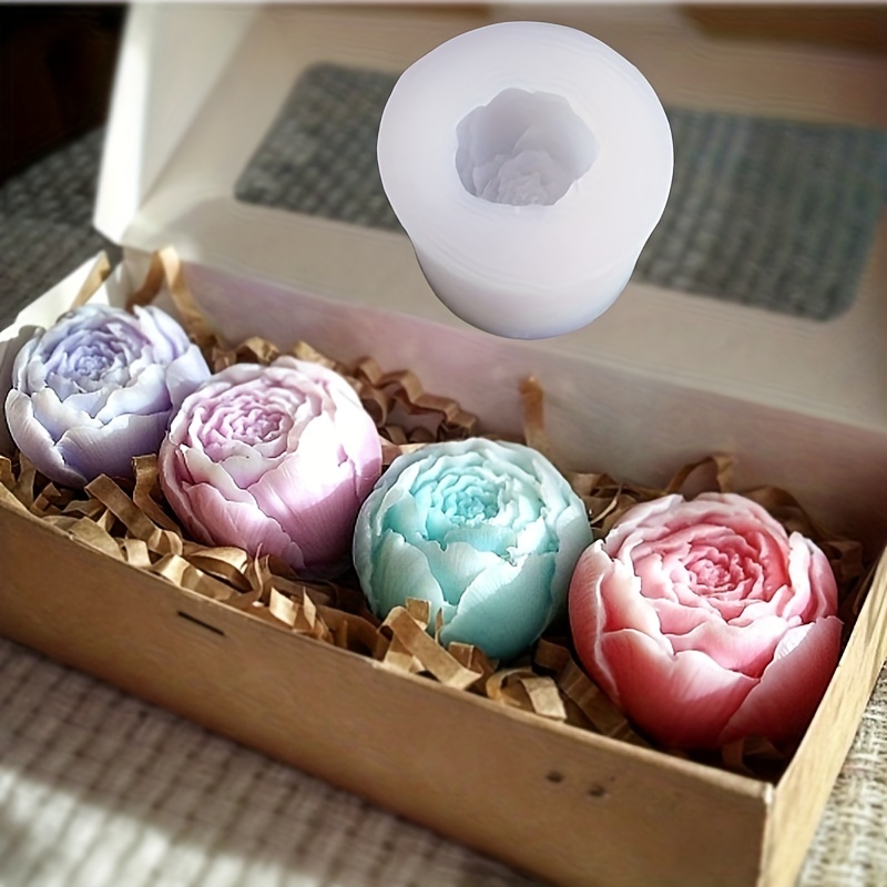 

1pc Silicone Rose Mold For Diy Crafts, Round Storage Box, Cosmetic Jewelry Box, Gypsum Ornaments, Silicone Material