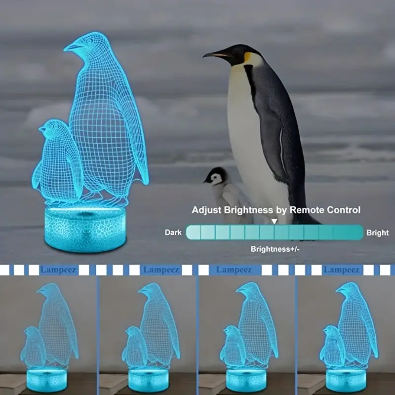 Pinguin Geschenk Pinguin 3d Nachtlicht 16 Farben Wechselnde - Temu