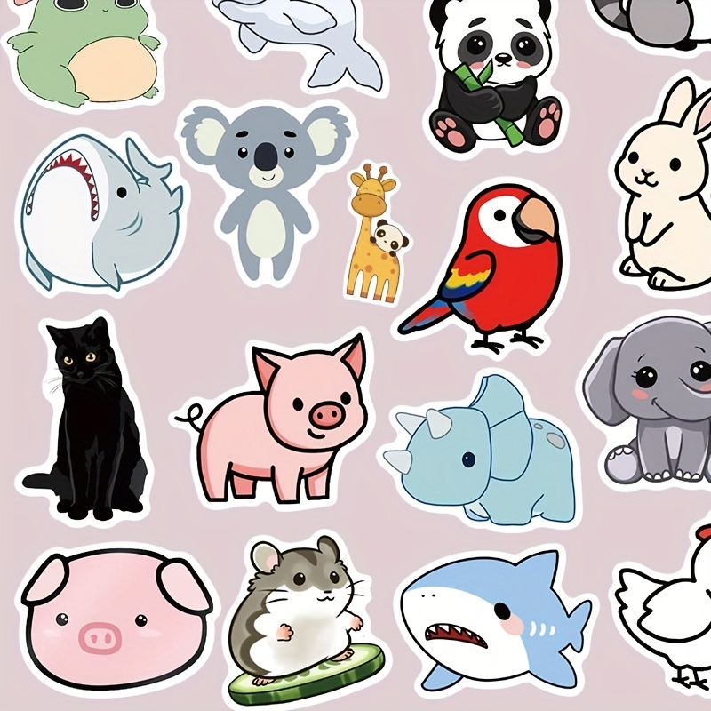 50pcs Cute Cartoon Animal Graffiti Stickers Waterproof Car - Temu Japan