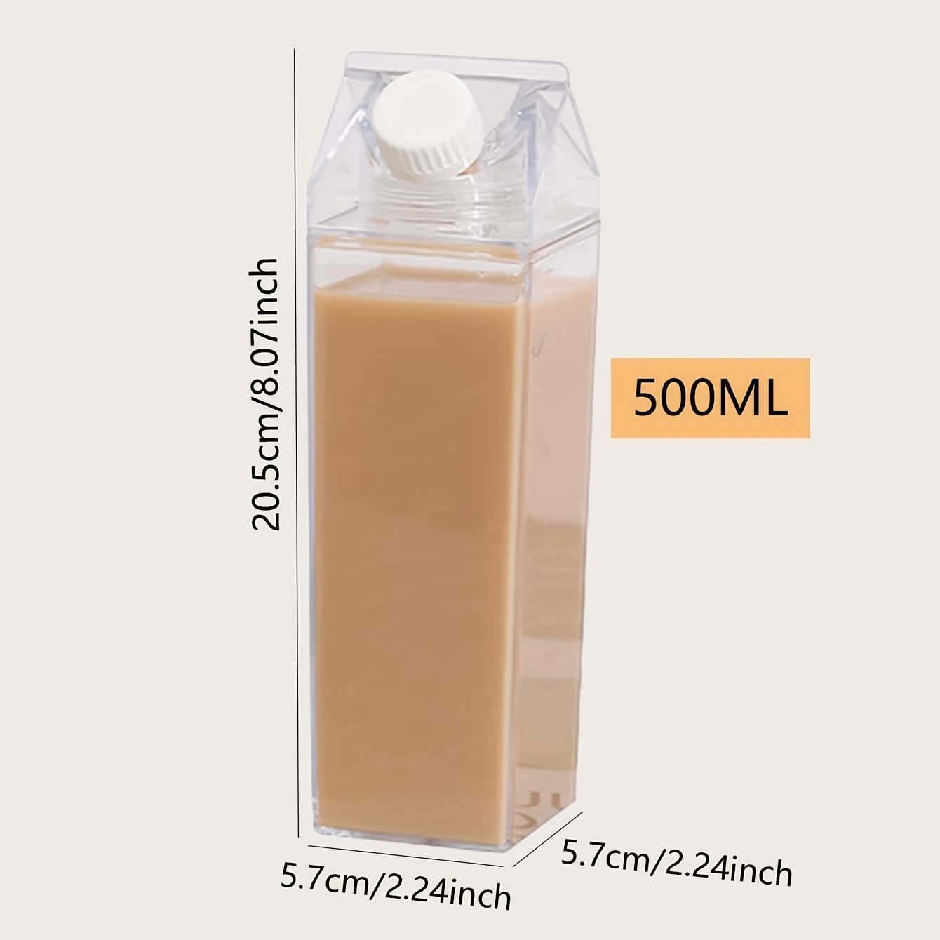 Square Milk Cups Creative Transparent Plastic Water Bottle - Temu