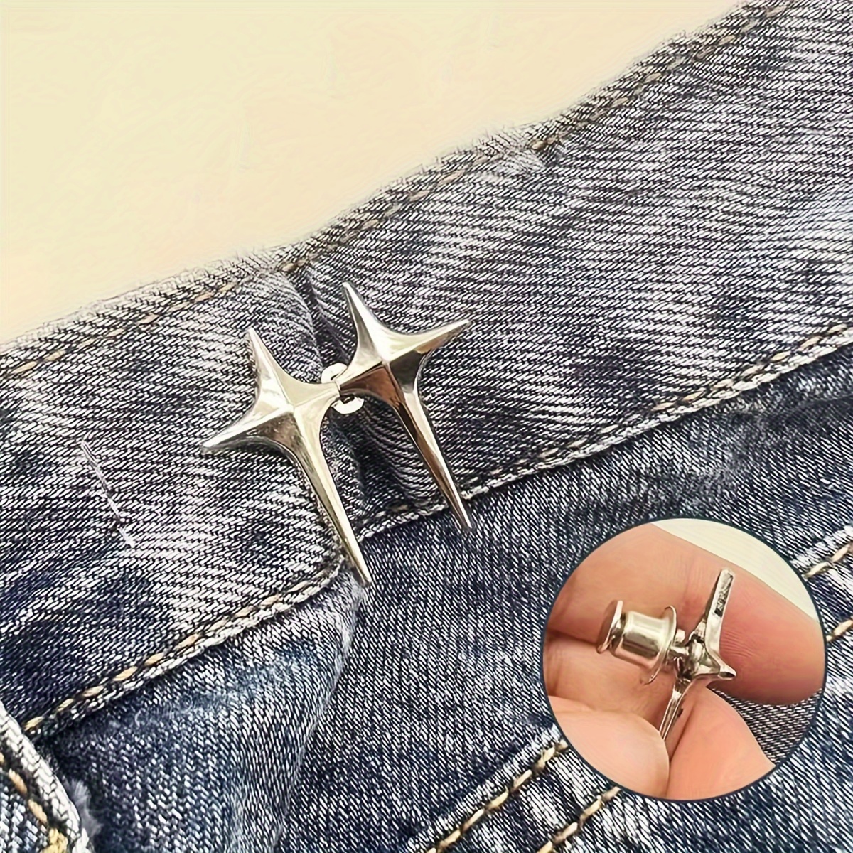 Set de 4 botones para Jeans de metal ajustables desmontables de fácil uso, Moda de Mujer
