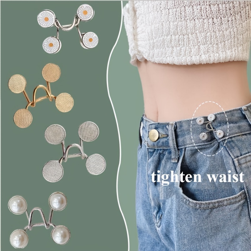 Detachable Stretch Button Jean Clip Snap Button Perfect Fit Instant  Universal Buckle Thin Waist Replacement No Sew Needed Button