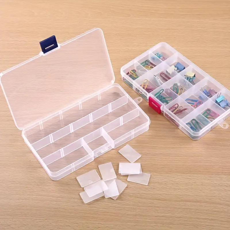 1pc 15 Grids Transparent Plastic Storage Box Handmade Jewelry Organizer Fishing  Tackle Storage Container Clear Small Beads Storage Case Rectangular Tool Box, Check Out Today's Deals Now
