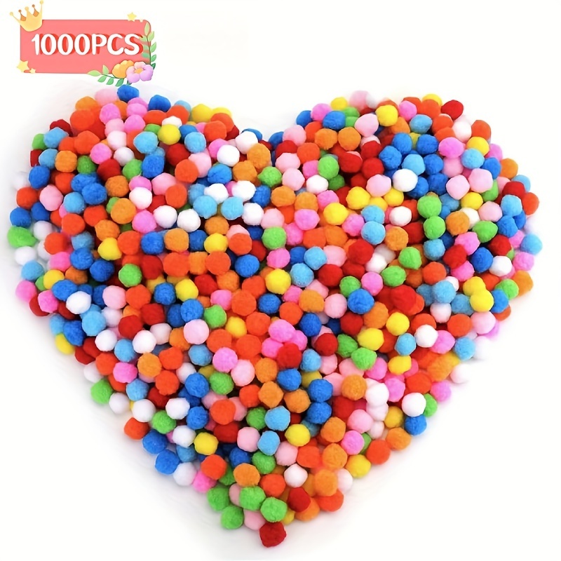 Value Pack 100pcs Red Pom Poms 1inch/2.5cm, Solid Color Craft Pom