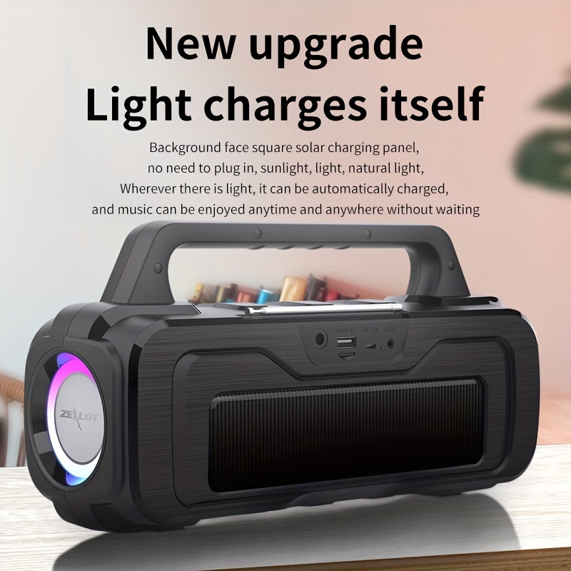 Portable Bluetooth Speaker with 20-Watt Stereo and Wireless Charging