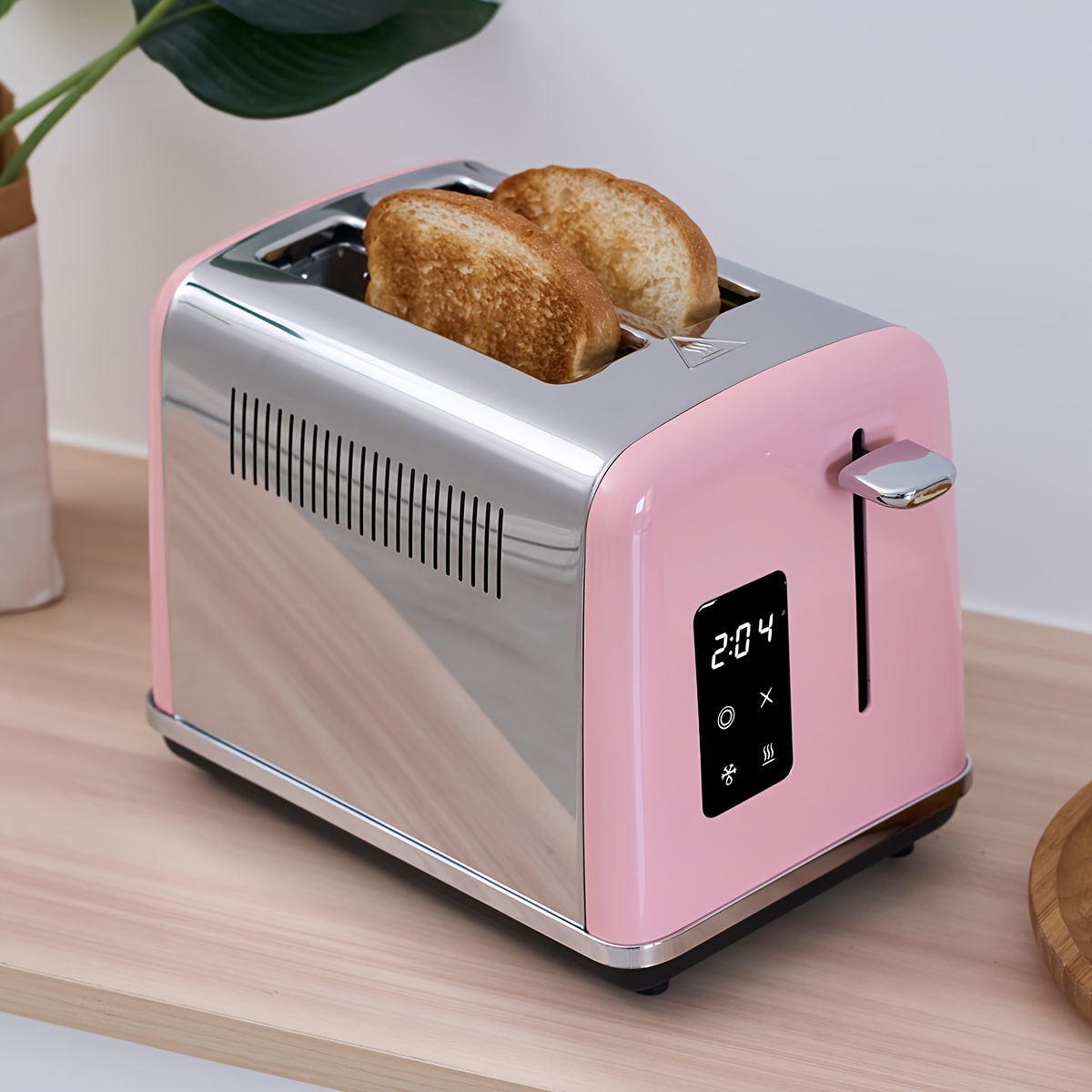 4 Slice Toaster, Countdown Stainless Steel Toaster with Bagel