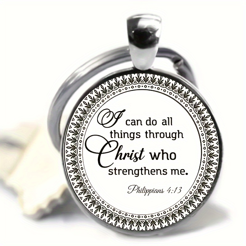 Bible Verse Cross Keychain Christian Metal Key Ring Purse - Temu