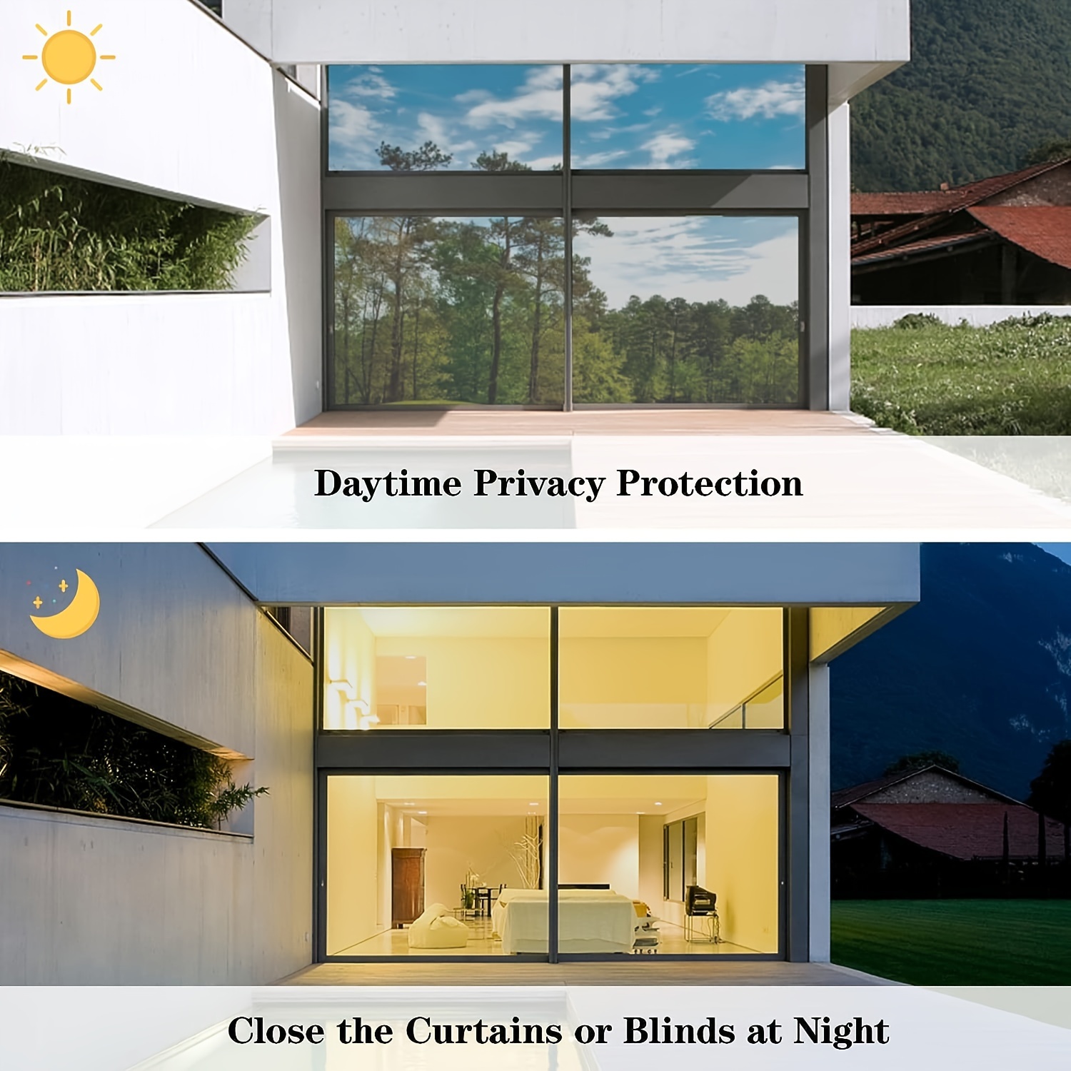 One Way Privacy Mirror Window Film Sun Blocking Anti Uv Non - Temu