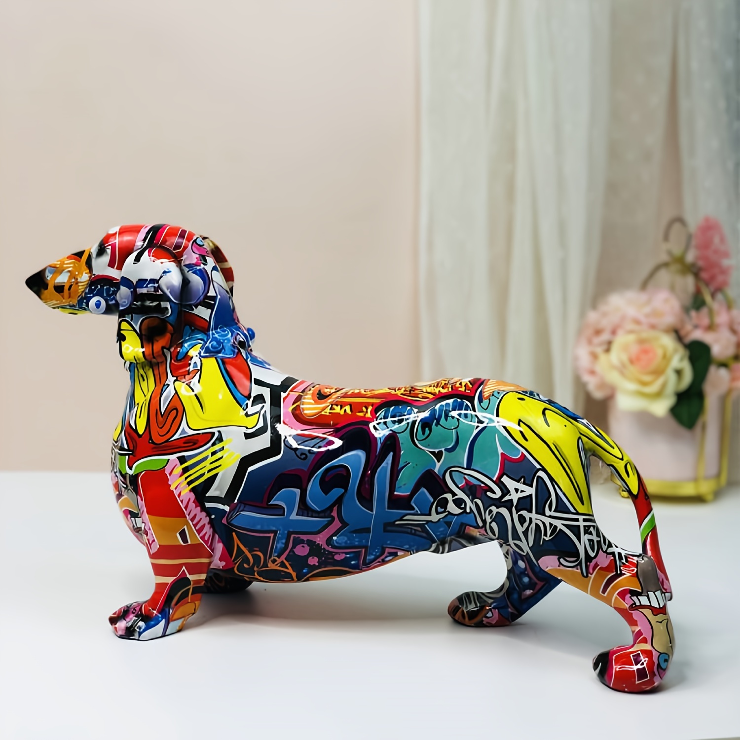 1 Stück Kreativ Bemalte Bunte Dackel hunde dekoration - Temu Austria