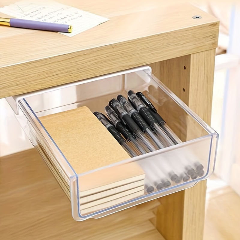 Hidden Table Desk Drawer Storage Organizer Self adhesive - Temu