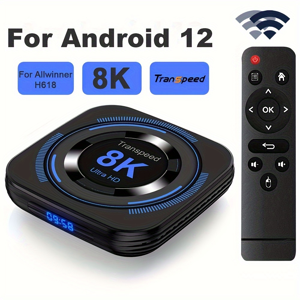 Transpeed Android 12 Tv Box Eu Plug Allwinner H618 Dual Wifi - Temu Belgium