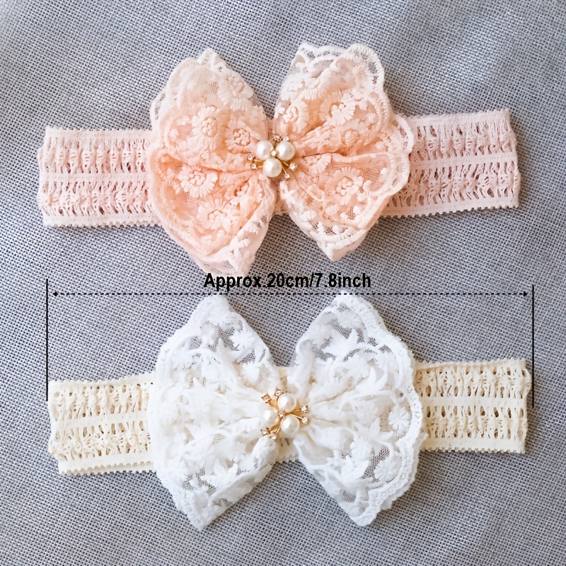 Bandeau en dentelle blanche pour bébé fille, accessoires de