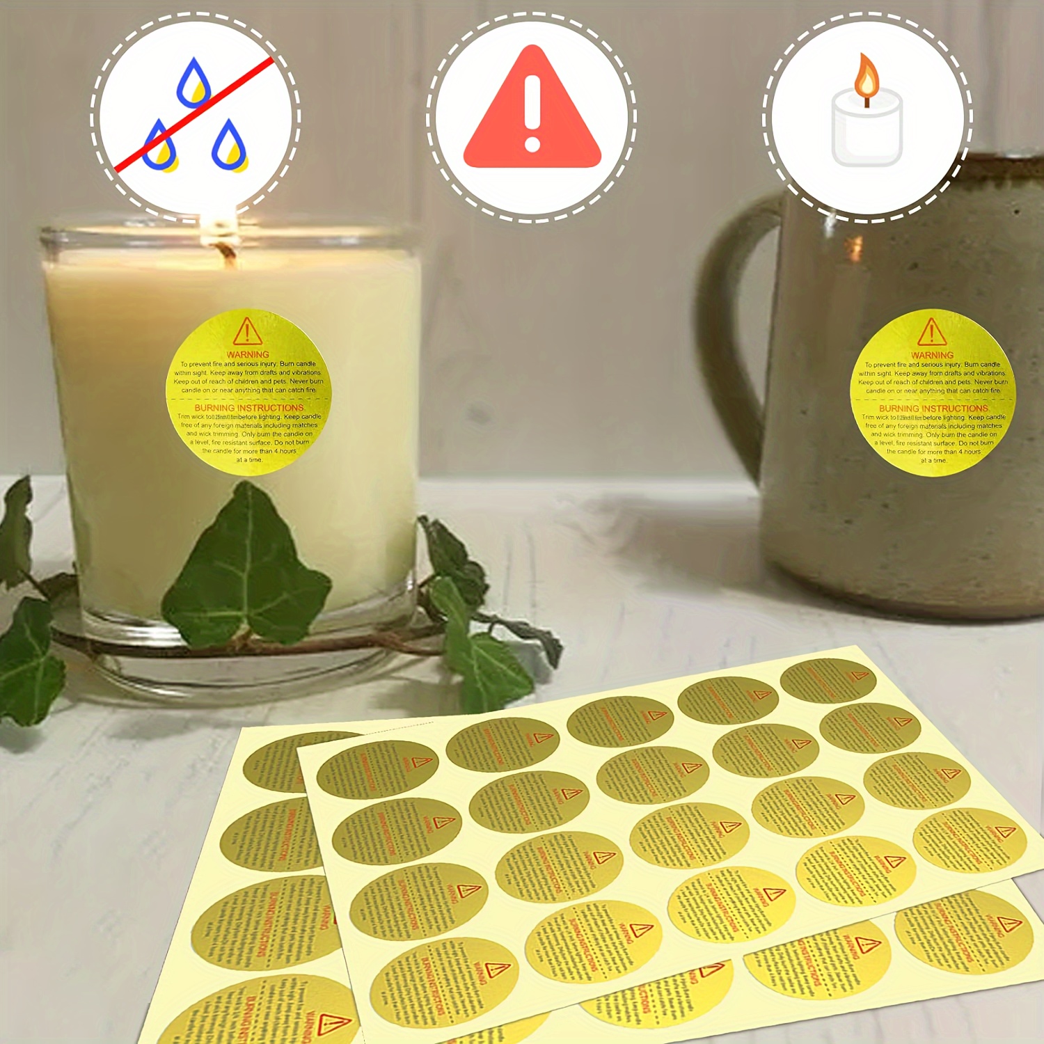  500pcs 2 Inch Large Candle Labels for Candle Making