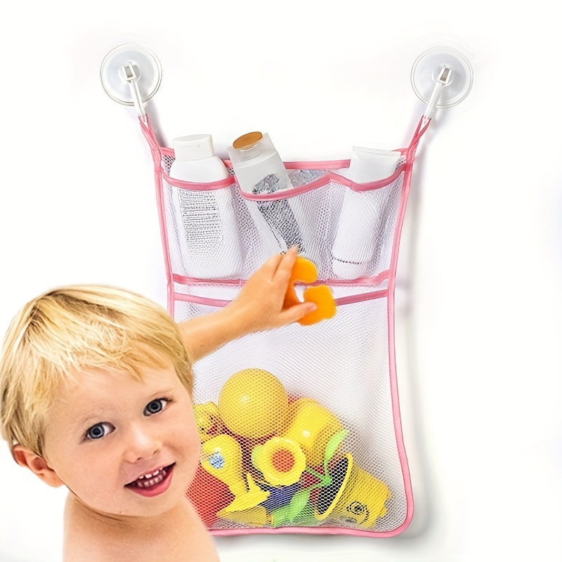 Support De Rangement Pour Jouets De Bain 1 Pièce, Support De Jouets De Bain  Suspendu Avec 2 Ventouses, Support De Douche En Maille, Adapté À La