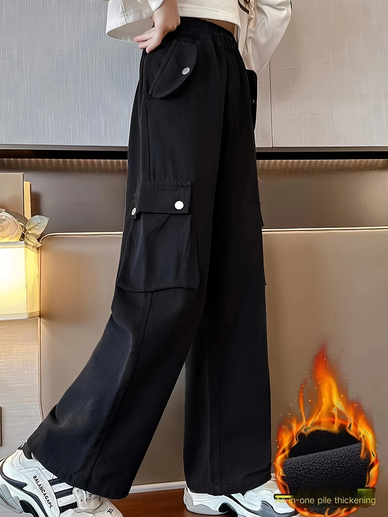 Black Cargo Trousers for Women