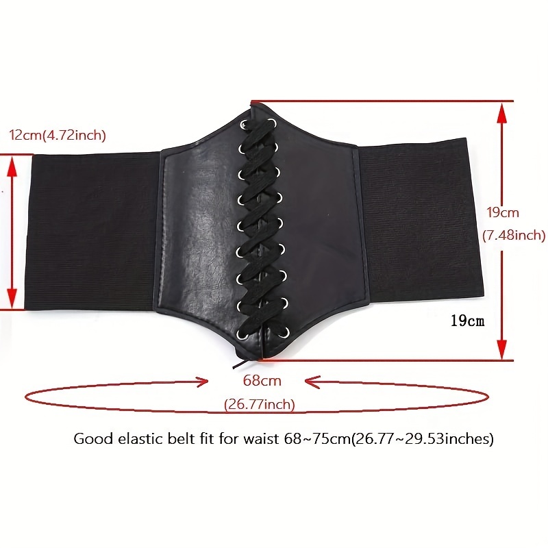 Solid Color Corset Wide Belts Classic Lace Up Bowknot Pu Waistband