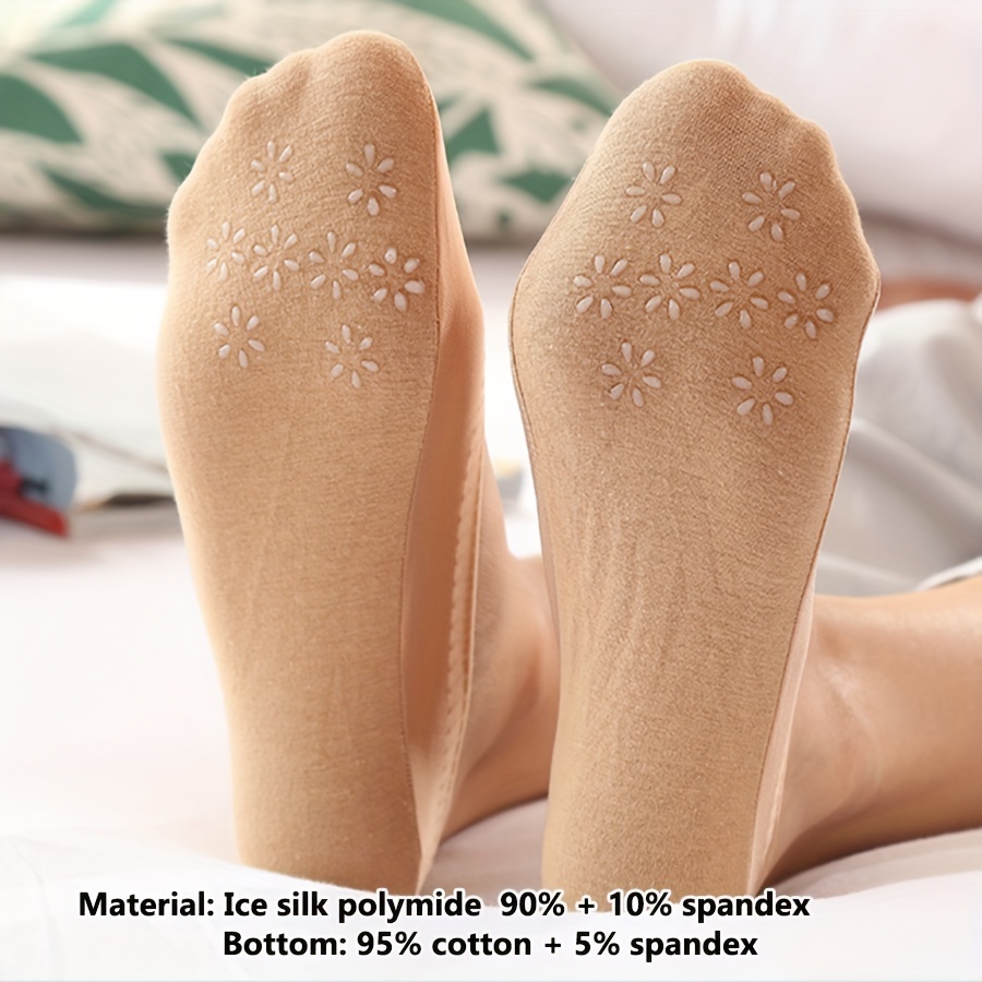 6 Pairs Invisible Ice Silk Socks Breathable Low Cut Liner Socks Non Slip No  Show Socks for Womens Sock