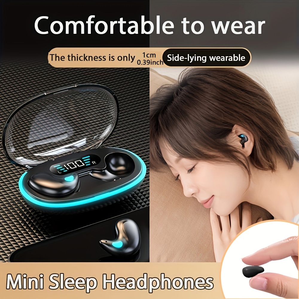 Auriculares invisibles con Bluetooth individuales, auriculares ocultos más  pequeños para el trabajo, pequeños auriculares para dormir, mini micrófono