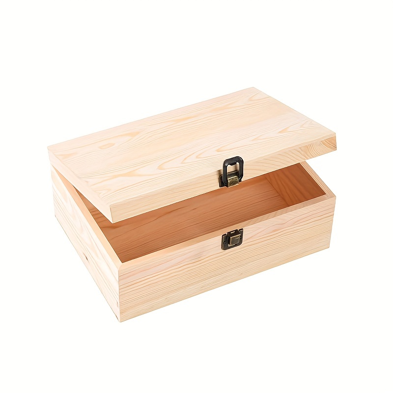 

1pc Vintage Wooden Rectangular Large Capacity Jewelry Accessories Diy Graffiti Storage Box Packaging Case Container For Earrings Necklace Bracelet Rings Collection