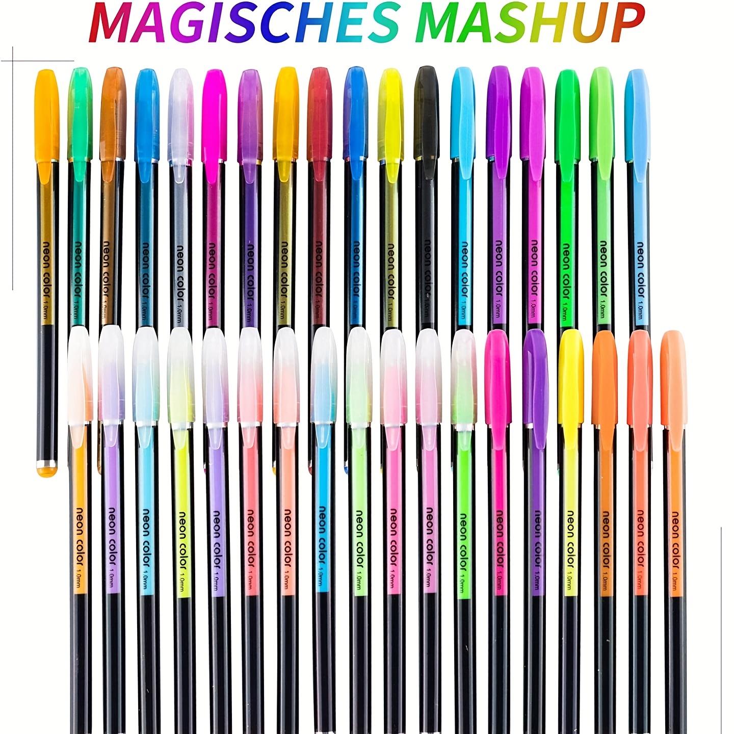 Glitter Gel Pens Colored Fine Tip Markers drawing - Temu