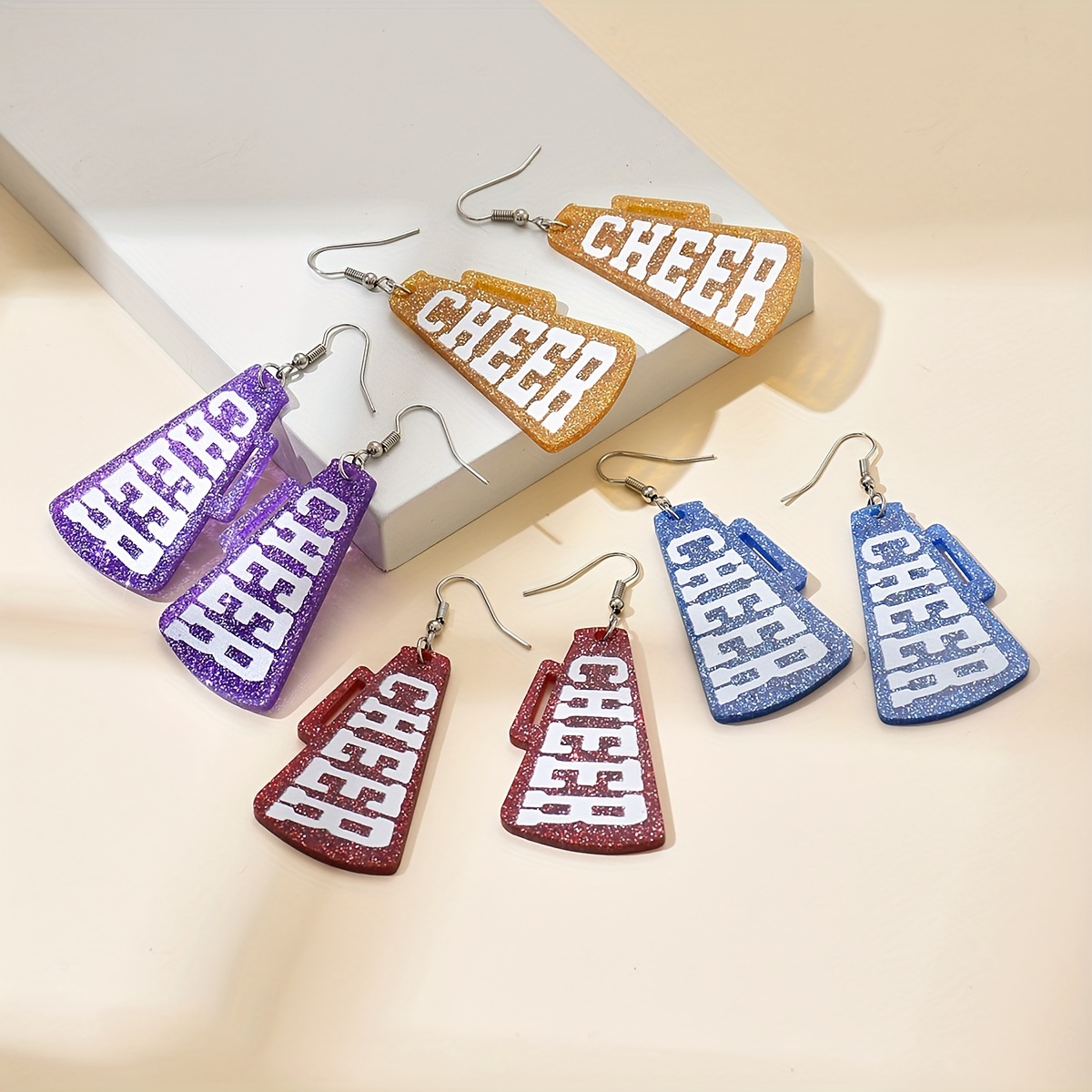 

Cheer Chrre Colorful Trumpet-shaped Pendant Earrings For Women New Year Carnival Back-to- Gift Earrings