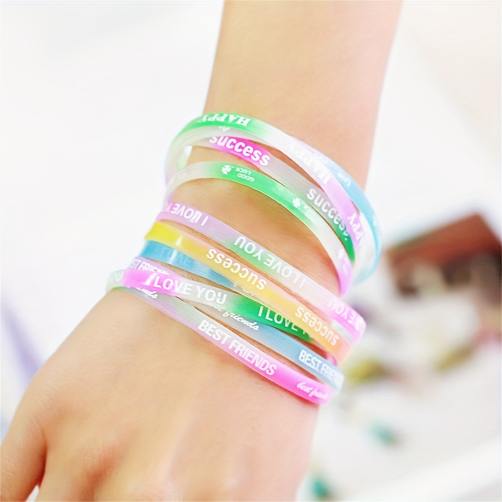 50pcs Luminous Silicone Sport Bracelets