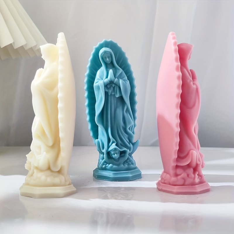 Molde para velas de Virgen María, molde de silicona para escultura, vela  perfumada, jabón, yeso, arte de resina, decoración religiosa para el hogar