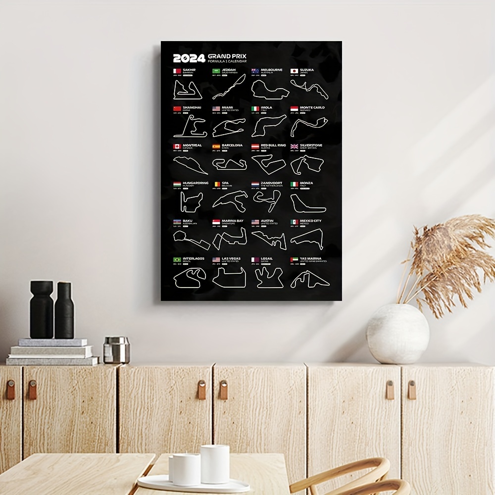 Unframed Canvas Poster Modern Art 2024 Formula Calendar 1 - Temu