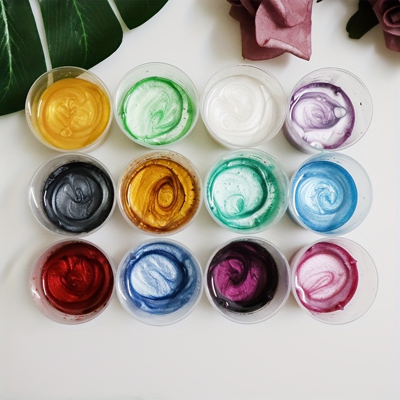 12 Couleur / Set Pigment de Mica Poudre Parfait Pour Teinture Résine Savon  (L)