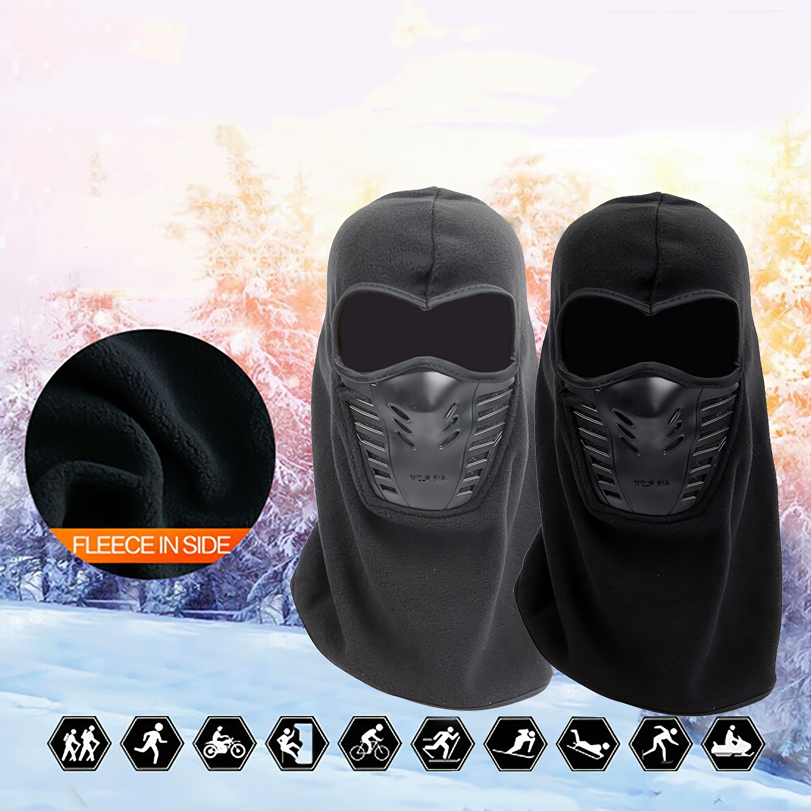 Balaclava, Ski Full Face Mask, Windproof Fleece Neck Gaiter For Winter Cold  Weather