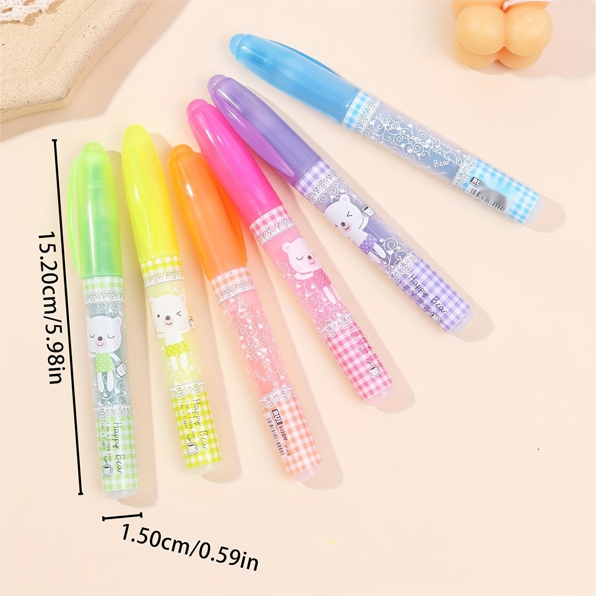 6pcs Study Things Mild Color Highlighter Marker Pens Set Stationery Pattern  Spot Liner for Drawing Office