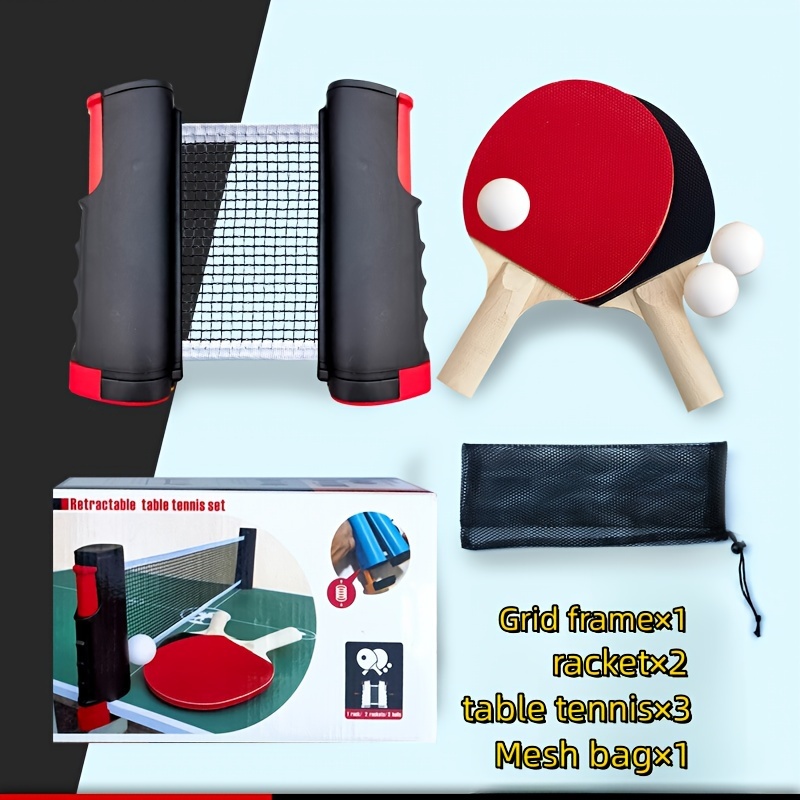 Retractable Net Table Tennis Paddle Portable Training Sport Bats Ping Pong  Set